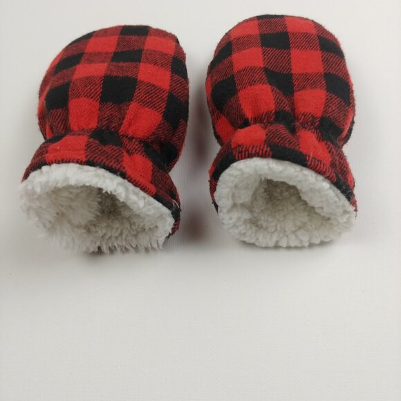 Joe Fresh Buffalo Plaid Sherpa Mittens 12-24 Months - Picture 5 of 7